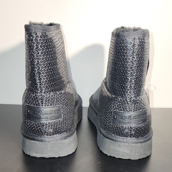 Sparkling Black Sequin Boots - Picture 3 of 7
